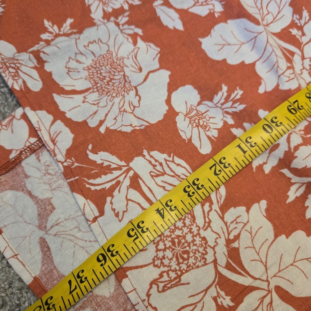 Old Navy Linen Blend Column Small Medium Orange Floral Tank Maxi Skirt Slit Set - Picture 14 of 15